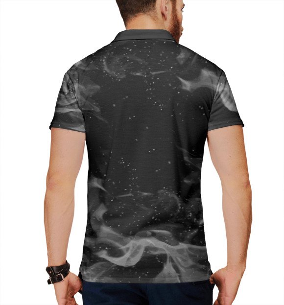 Мужское поло с изображением Mitsubishi огонь цвета Белый