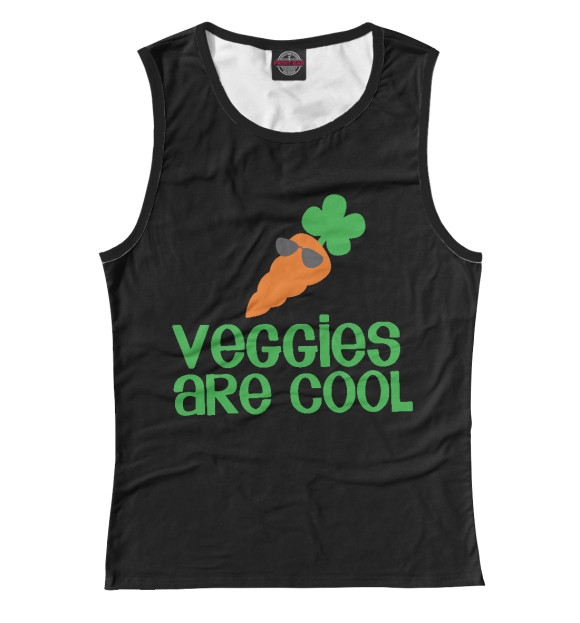 Майка для девочки с изображением Veggies Are Cool цвета Белый