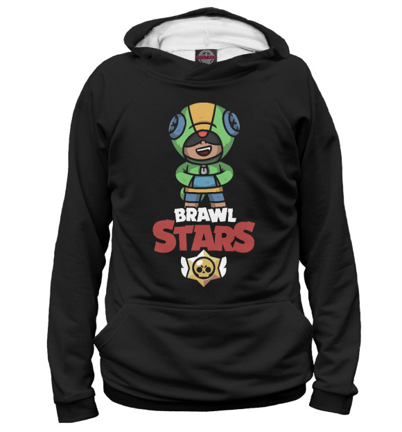 Мужское худи с изображением Brawl Stars - Leon цвета Белый