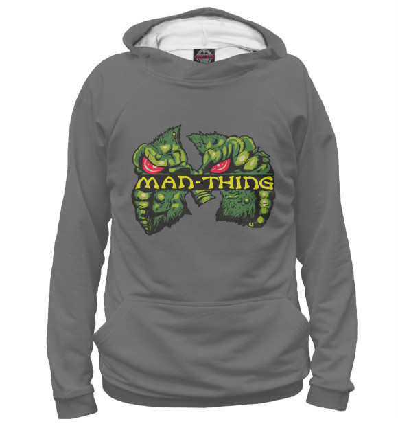 Мужское худи с изображением Man-Thing цвета Белый