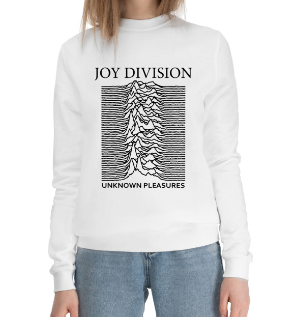 Женский хлопковый свитшот с изображением Joy Division цвета Белый