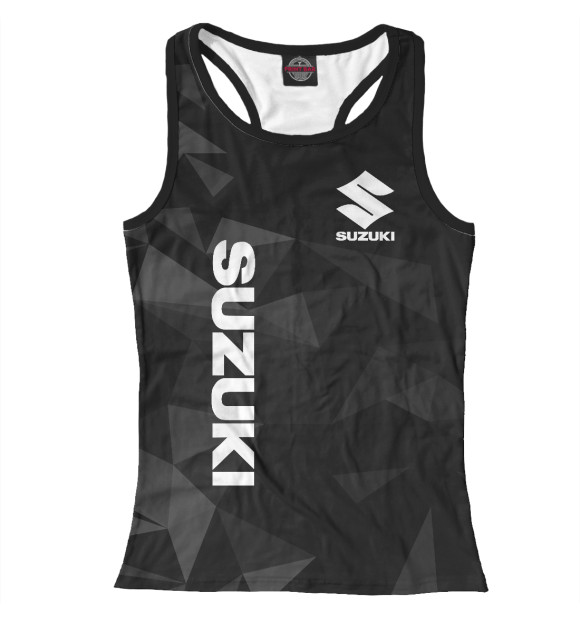 Женская майка-борцовка с изображением Suzuki Сузуки цвета Белый