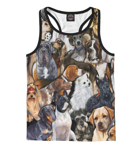 Мужская майка-борцовка с изображением Собаки | Doge цвета Белый