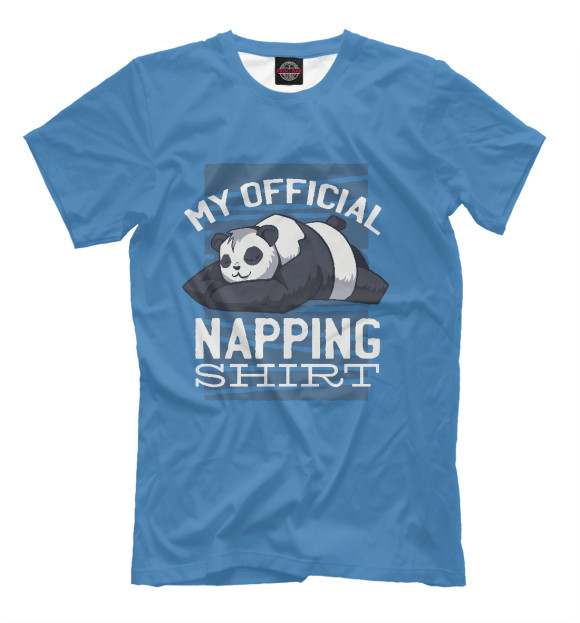 Мужская футболка с изображением Napping panda цвета Белый