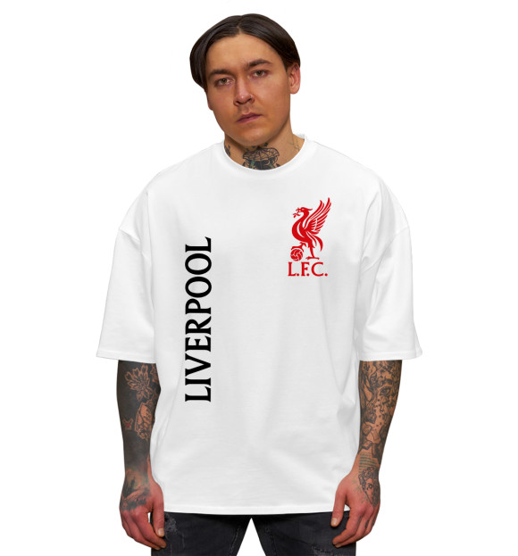 Мужская футболка оверсайз с изображением Liverpool цвета Белый