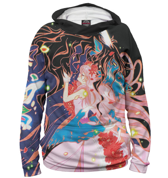 Женское худи с изображением Красавица и дракон цвета Белый