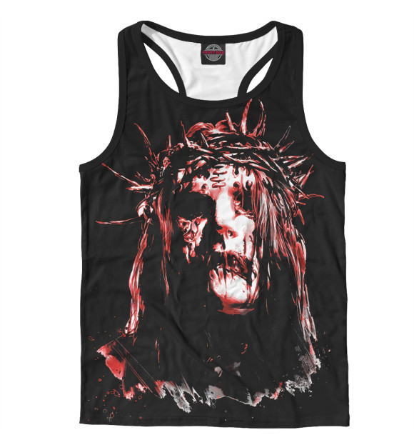 Мужская майка-борцовка с изображением Slipknot цвета Белый