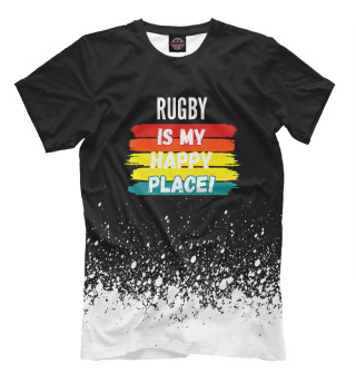 Мужская футболка Rugby Is My Happy Place!