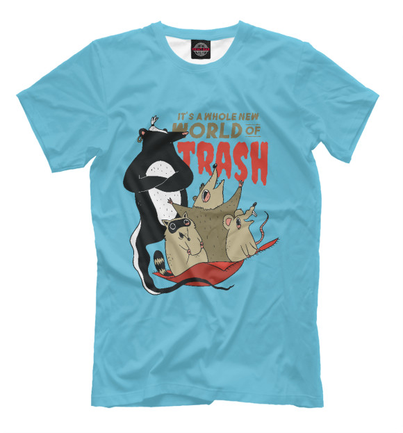 Футболка для мальчиков с изображением World of trash цвета Белый