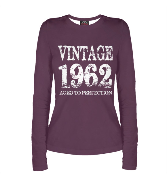 Женский лонгслив с изображением Vintage 1962 цвета Белый