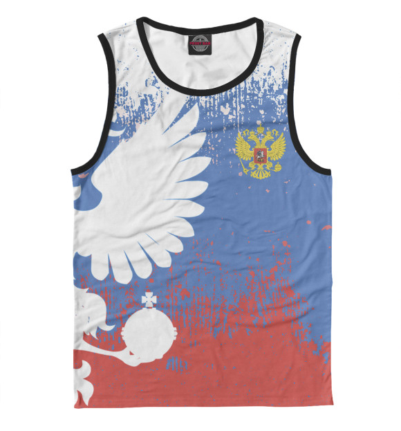 Мужская майка с изображением Символика РФ цвета Белый