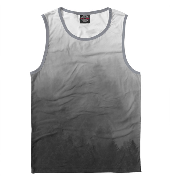 Майка для мальчика с изображением Туман над лесом цвета Белый