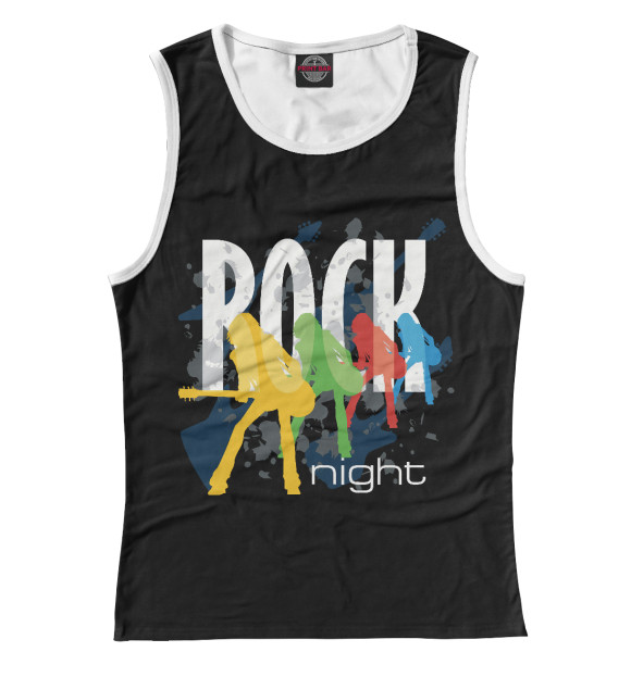 Женская майка с изображением ROCK цвета Белый