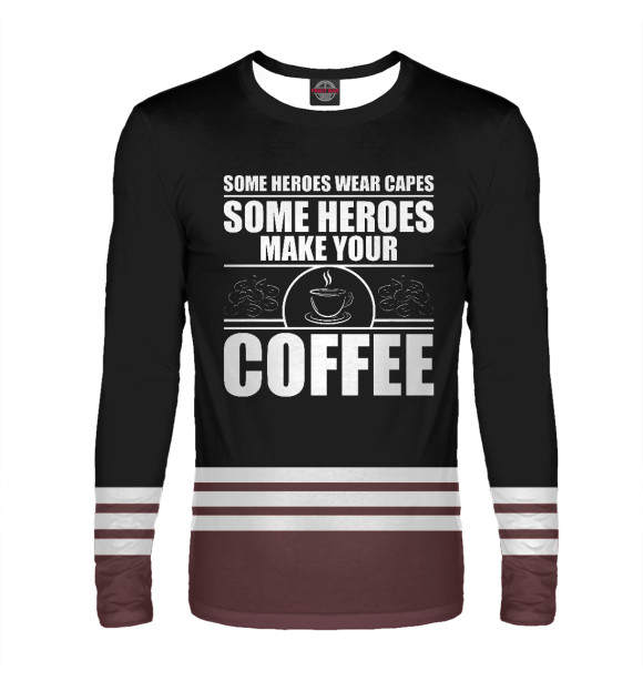 Мужской лонгслив с изображением Cool Barista For Men Women цвета Белый