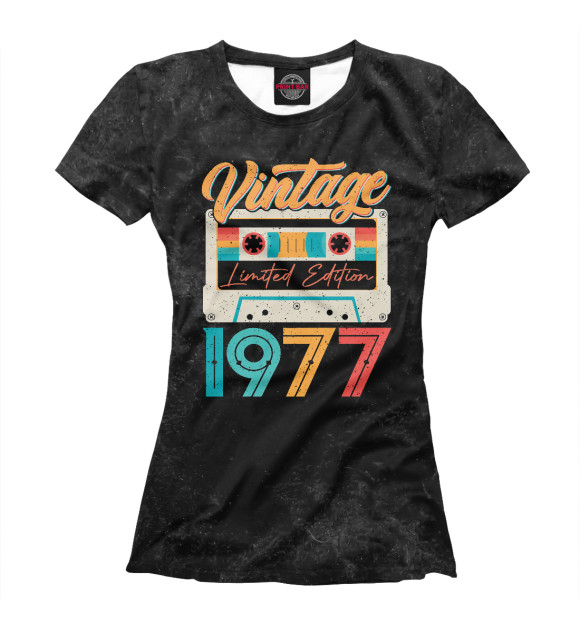 Футболка для девочек с изображением Vintage 1977 Awesome цвета Белый