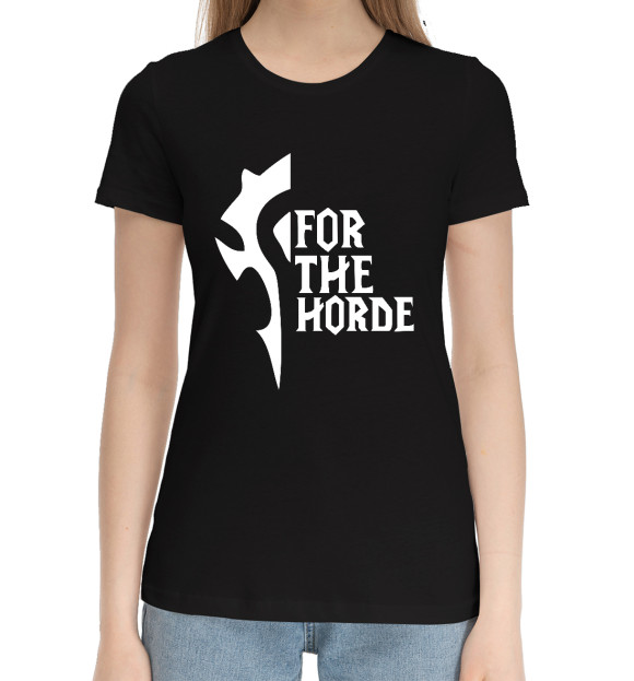 Женская хлопковая футболка с изображением World of Warcraft цвета Черный