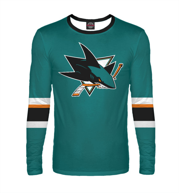 Мужской лонгслив с изображением Сан-Хосе Шаркс Форма цвета Белый