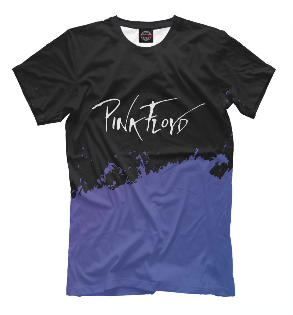 Мужская футболка с изображением Pink Floyd Purple Grunge цвета Белый