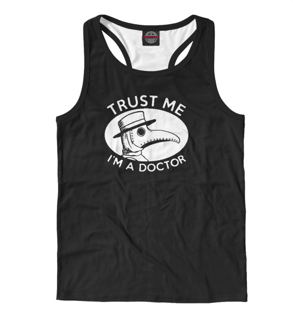 Мужская майка-борцовка с изображением Доверься мне цвета Белый