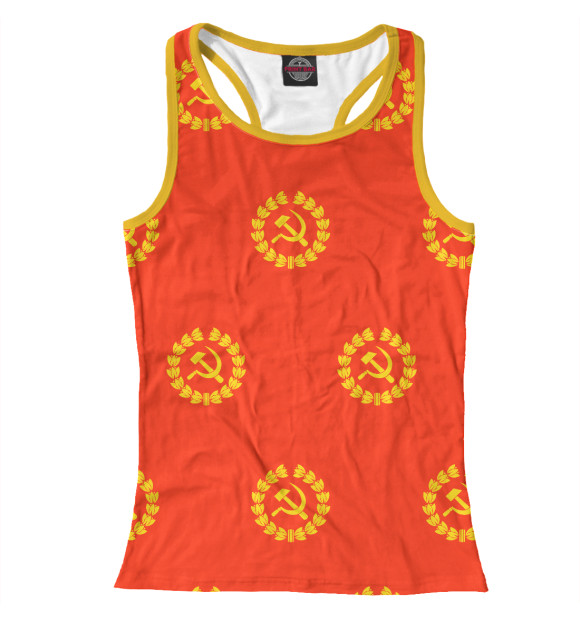 Женская майка-борцовка с изображением Серп и Молот цвета Белый