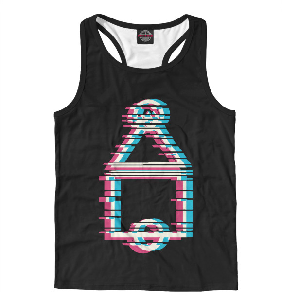 Мужская майка-борцовка с изображением Игра в кальмара цвета Белый