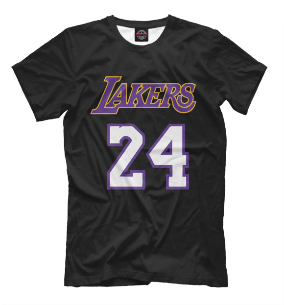 Мужская футболка с изображением Lakers 24 цвета Белый