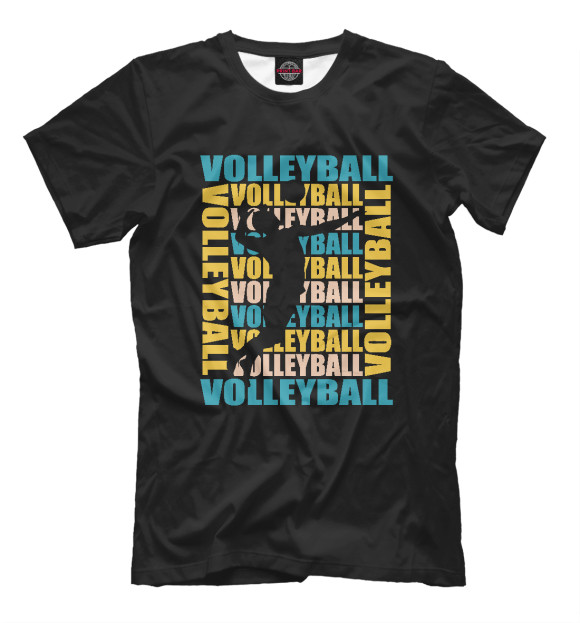 Мужская футболка с изображением Volleyball цвета Белый