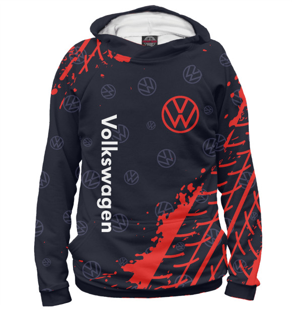 Женское худи с изображением Volkswagen / Фольксваген цвета Белый