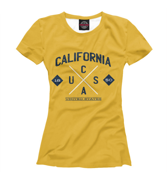 Женская футболка с изображением California State цвета Белый