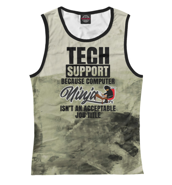 Майка для девочки с изображением Tech Support Ninja цвета Белый