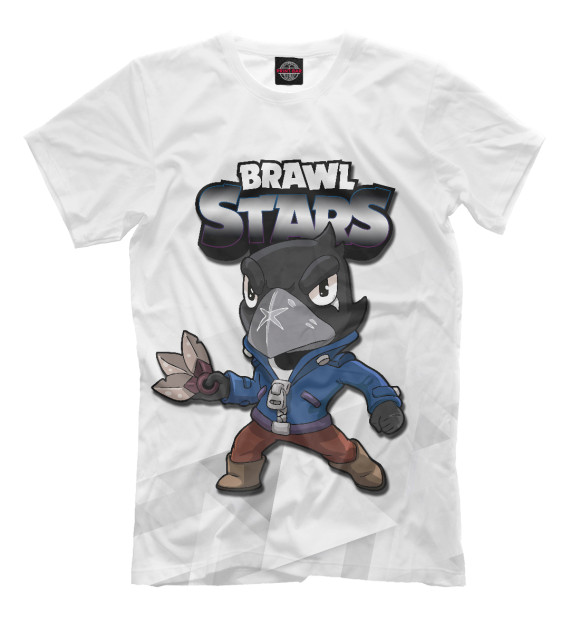 Мужская футболка с изображением Brawl Stars Crow цвета Белый