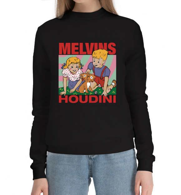 Женский хлопковый свитшот с изображением Melvins цвета Черный