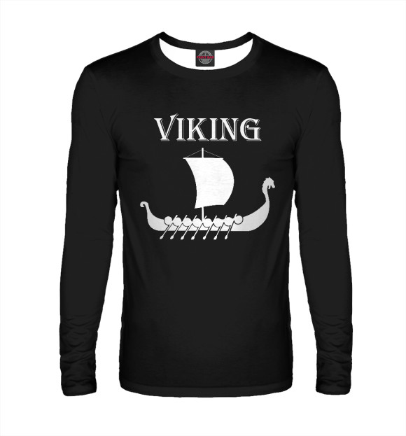 Мужской лонгслив с изображением Viking цвета Белый