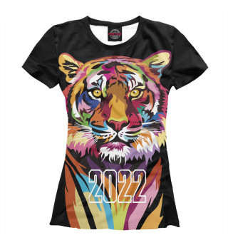 Женская футболка Тигр в стиле поп-арт