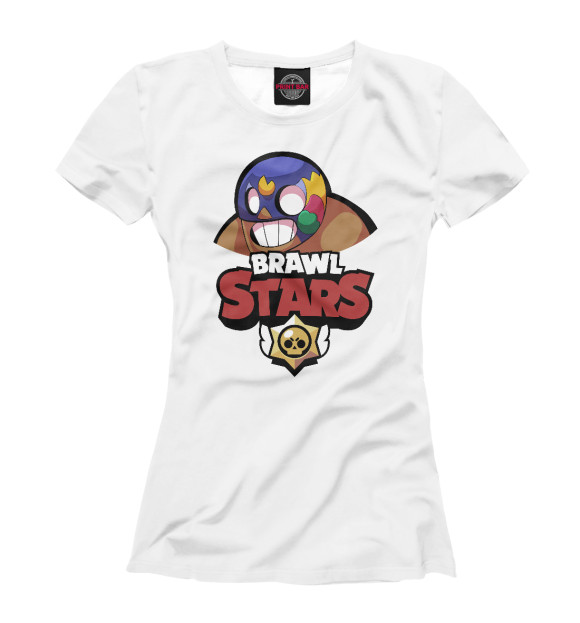 Женская футболка с изображением Brawl Stars El Primo цвета Белый