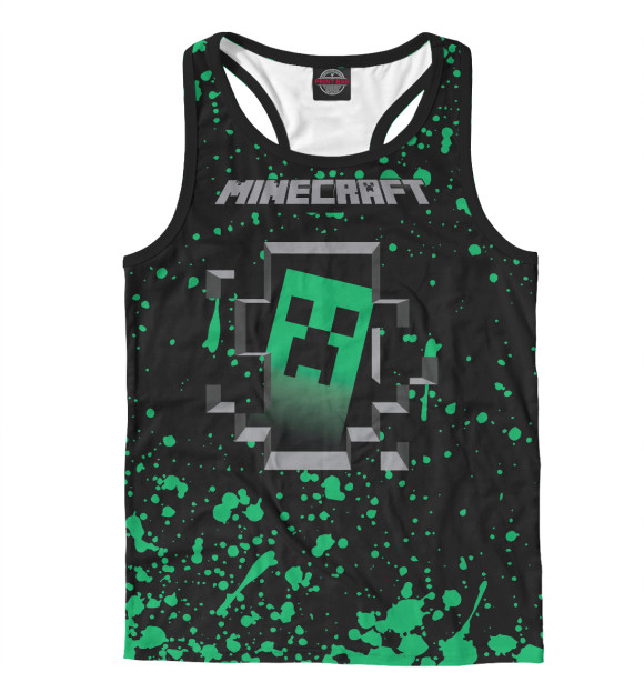 Мужская майка-борцовка с изображением Minecraft цвета Белый