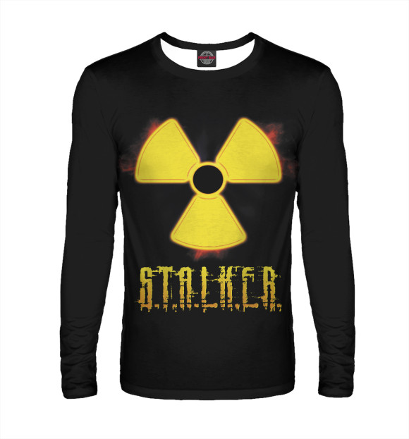 Мужской лонгслив с изображением S.T.A.L.K.E.R. цвета Белый