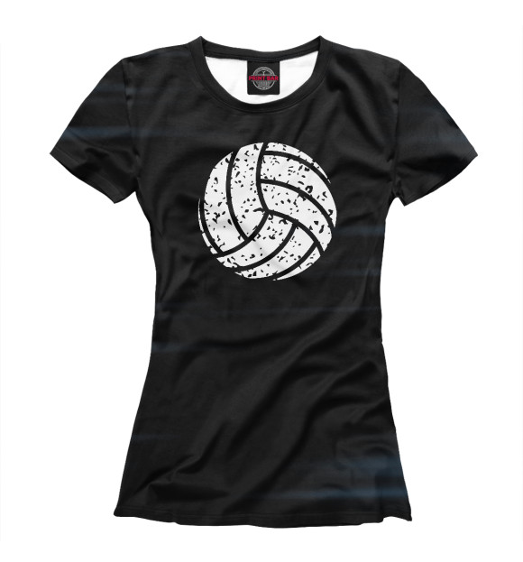 Женская футболка с изображением Distressed Volleyball цвета Белый