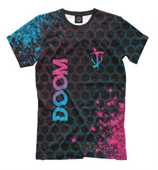 Мужская футболка Doom Neon Gradient (соты)
