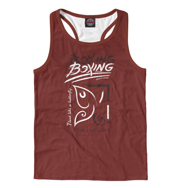 Мужская майка-борцовка с изображением Бокс спорт цвета Белый