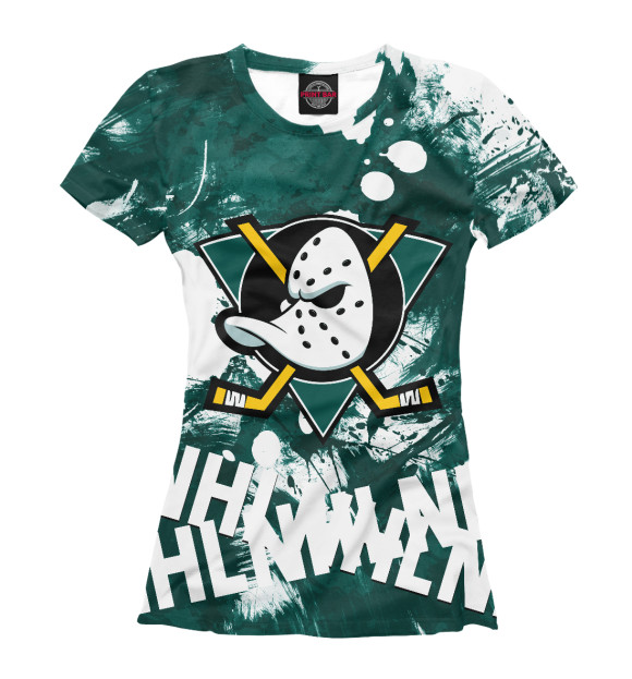 Футболка для девочек с изображением Anaheim Ducks цвета Белый