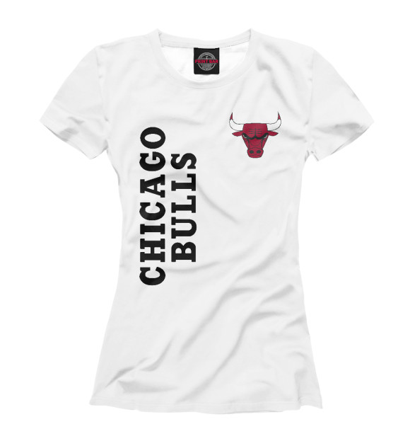 Женская футболка с изображением Chicago Bull цвета Белый
