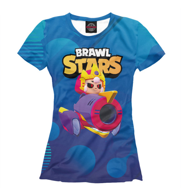 Женская футболка с изображением BrawlStars Бонни \ Bonny цвета Белый