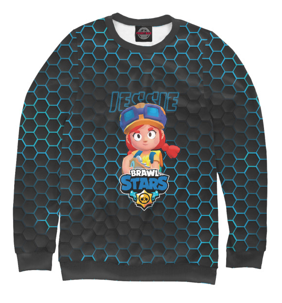 Свитшот для девочек с изображением Джесси. Brawl Stars цвета Белый