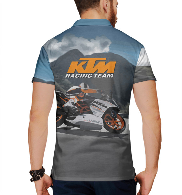 Мужское поло с изображением KTM Racing team цвета Белый