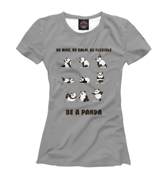 Женская футболка с изображением Панда Йогинь цвета Белый