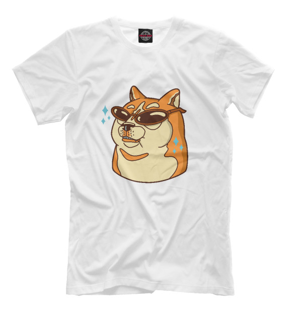 Футболка для мальчиков с изображением Cool Doge цвета Белый