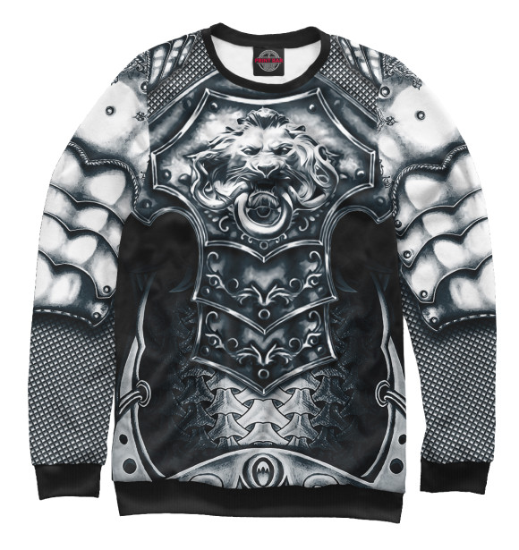 Мужской свитшот с изображением Доспехи цвета Белый