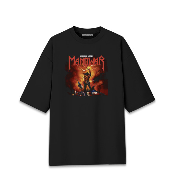 Мужская футболка оверсайз с изображением Manowar цвета Черный