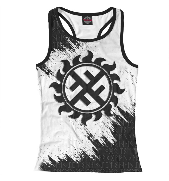 Женская майка-борцовка с изображением Оберег Колард цвета Белый